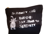 Scruffy Cat Make Up Bag - Warning: May Judge You Silently
